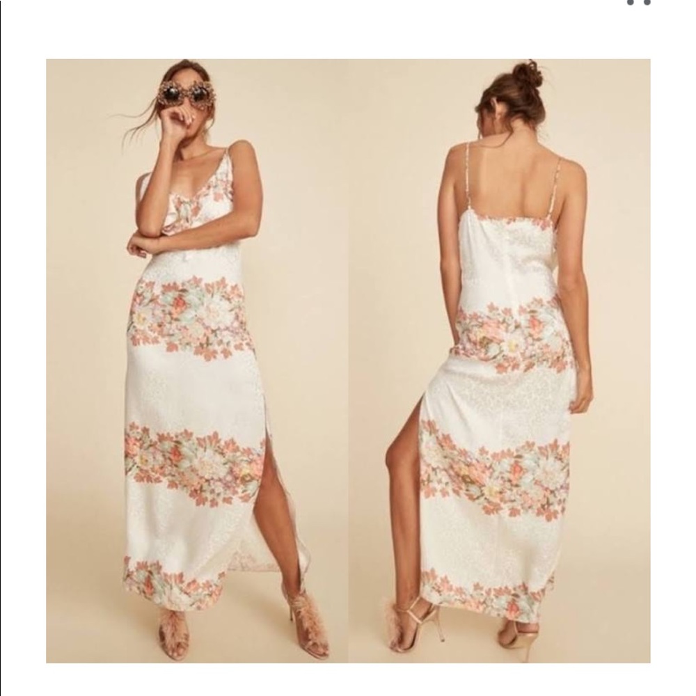LPA the Label Revolve Floral Maxi 167 Dress Silk